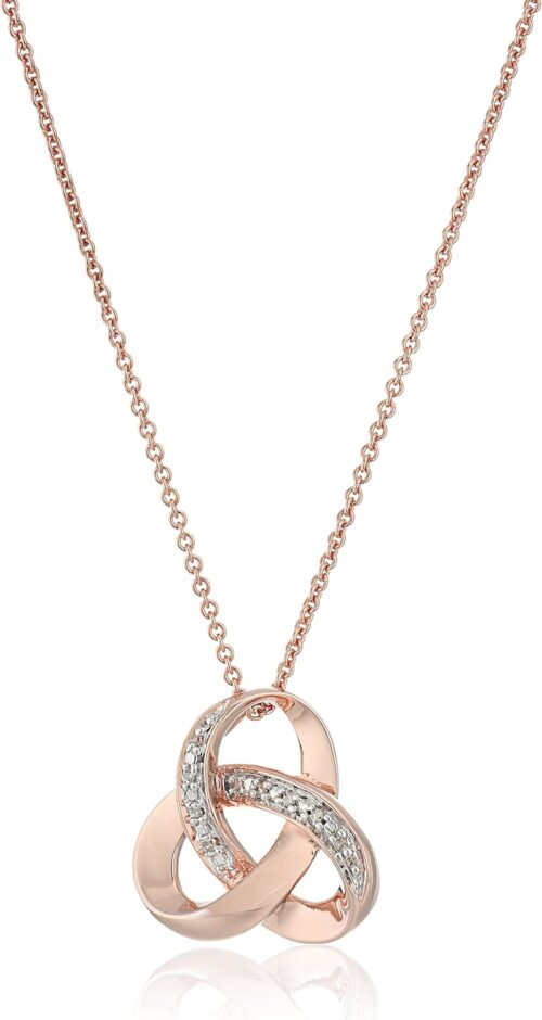 Amazon Essentials womens 18K Gold over Sterling Silver Diamo...