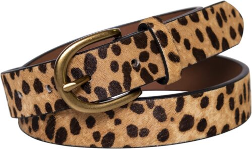 JIEDE Womens Leopard Print Belt Animal Print Belt for Women