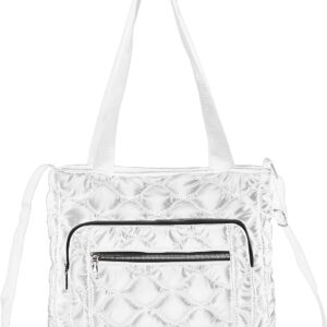 Plusfeel Quilted Shoulder Bag Lightweight Fashion Puffer Tot...