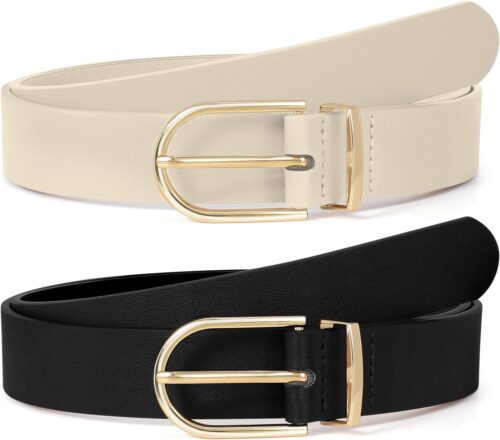 SUOSDEY 2 Pack 3 Pack Womens Fashion Leather Belts for