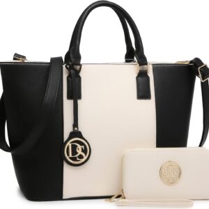 Dasein Two Tone Purses and Handbags for Women Tote Bags