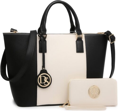 Dasein Two Tone Purses and Handbags for Women Tote Bags