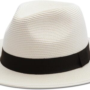 Joywant Womens Straw Fedora Beach Sun Hat, Packable Wide Bri...