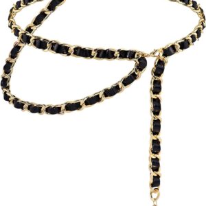 YooAi Chain Belts Leather Waist Belt for Women Layered Metal...