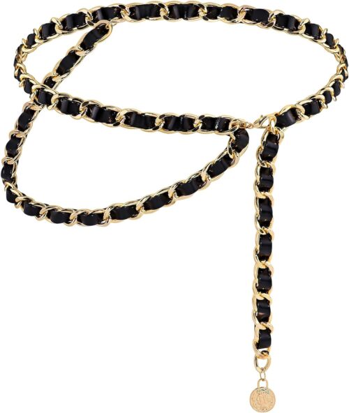 YooAi Chain Belts Leather Waist Belt for Women Layered Metal...