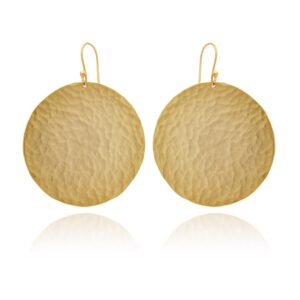 Veracity Jewelry 18K Matte Gold Plated Geometry Disk Drop Ea...