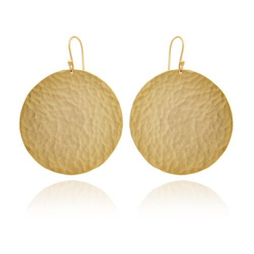 Veracity Jewelry 18K Matte Gold Plated Geometry Disk Drop Ea...