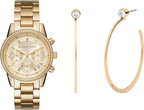 Michael Kors Ritz Women's Watch, Stainless Steel and Pavé Cr...