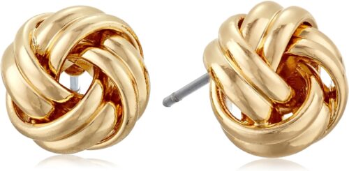 Anne Klein "Classics" Gold-Tone Knot Stud Earrings
