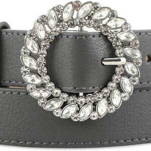 RISANTRY Womens Belts for Jeans Leather Belt with Rhinestone...