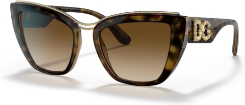 Dolce & Gabbana Women's Round Fashion Sunglasses, Havana/Gra...