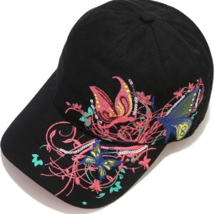 Gerite Womens Baseball Caps with Butterfly Embroidery | Adju...