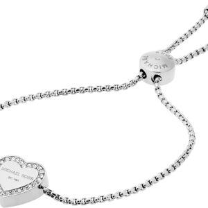 Michael Kors Stainless Steel and Pavé Crystal Heart Chain Br...