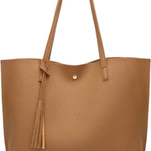 Dreubea Women's Soft Faux Leather Tote Shoulder Bag from, Bi...