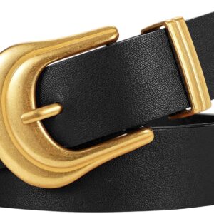 JASGOOD Women's Western Belt Vintage Black Leather Waist Bel...