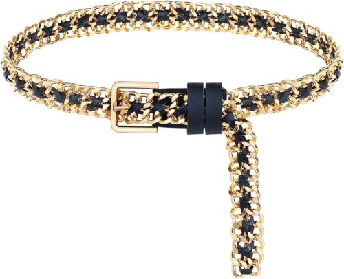 Glamorstar Gold Metal Punk Belts Leather Chain Waist Belt fo...