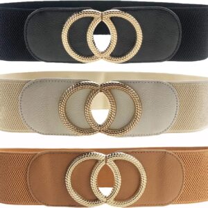 Swtddy 3 Pack Womens Vintage Wide Elastic Stretch Waist Belt...