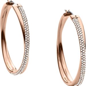 Michael Kors Stainless Steel and Pavé Crystal Hoop Earrings ...