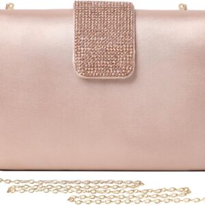 Satin Rhinestones Evening Bags Party Bridal Clutch Purse For...