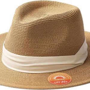 FURTALK Panama Hat Sun Hats for Women Men Wide Brim