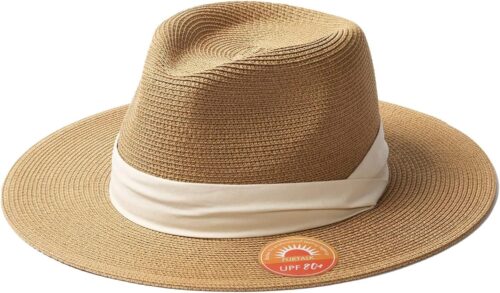 FURTALK Panama Hat Sun Hats for Women Men Wide Brim