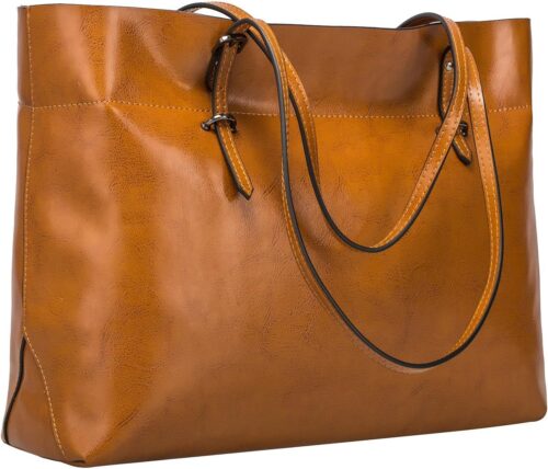 S-ZONE Women Vintage Genuine Leather Tote Shoulder Bag Handb...