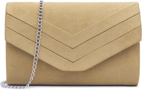Milisente Evening Bag for Women, Suede Envelope Evening Purs...
