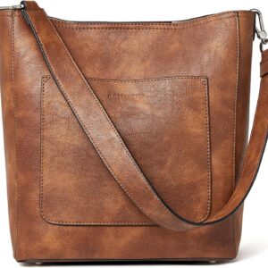BOSTANTEN Women Leather Bucket Handbag Leather Purses Hobo B...