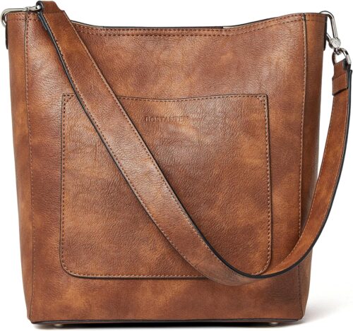 BOSTANTEN Women Leather Bucket Handbag Leather Purses Hobo B...