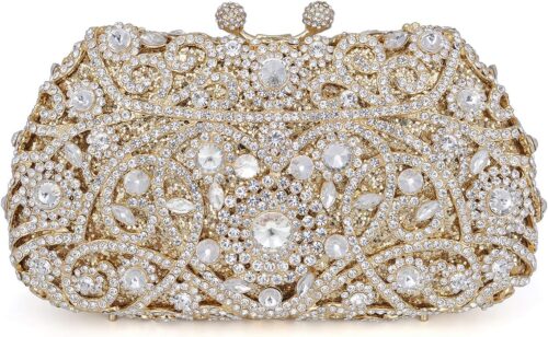 Formal Rhinestone Crystal Clutch Evening Wedding Bag For Wom...