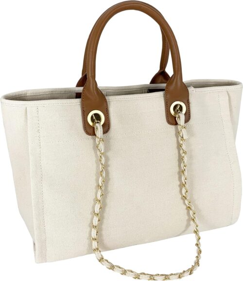 Tote Bag for Women Canvas Handbag Removable Chains Shoulder ...