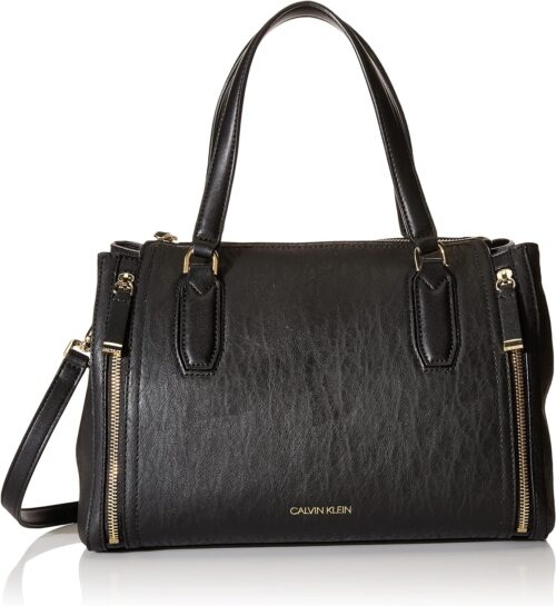 Calvin Klein Reyna Novelty Satchel, Caramel Combo, One Size