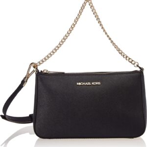 Michael Kors Medium Leather Zip Crossbody Purse - Black