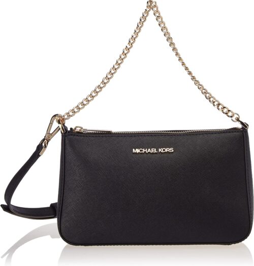Michael Kors Medium Leather Zip Crossbody Purse - Black